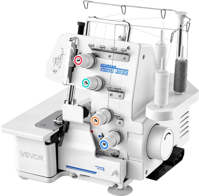 Vevor Serger Sewing Machine 1250 SPM 3/4-Thread White New