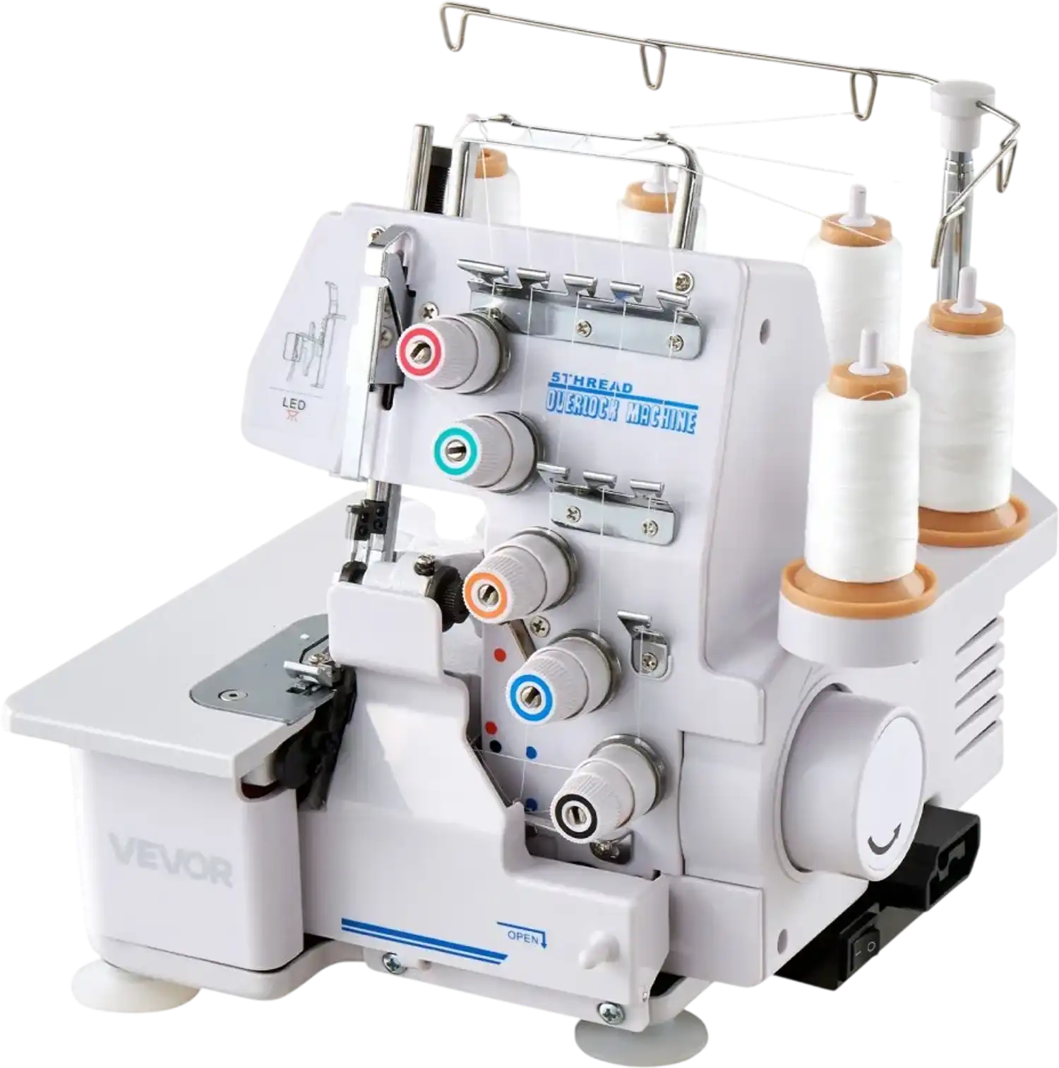 Vevor Overlock Sewing Machine Serger 2/3/5-Thread 1250 SPM White New