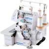 VEVOR Serger Overlock Sewing Machine, 1250 Stitches Per Minute, 2-3-5 Thread Capability, with LED Light and Strong Suction Feet, Heavy-Duty Metal Frame Sewing Machine for Various Fabrics, White