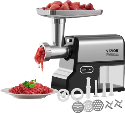 Vevor Meat Grinder 4.2 lbs/Min Electric Stainless Steel Meat Mincer with Sausage Maker New