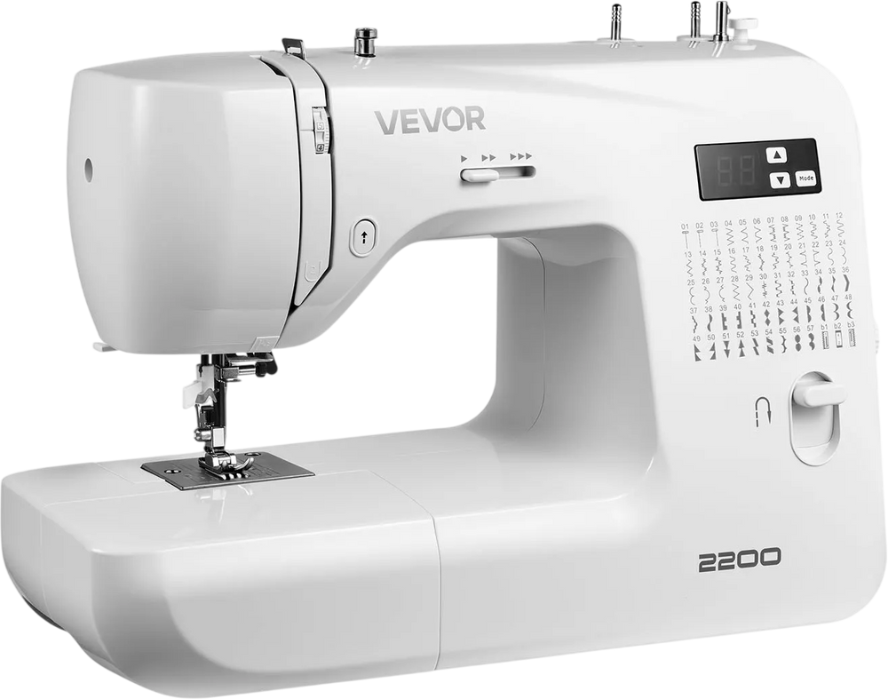 VEVOR Computerized Sewing Machine, 60 Stitch Applications, with LED Screen, Foot Pedal and LED Light, Heavy-Duty Metal Frame, Digital Sewing Machine with Powerful Motor for Crafts and Mending