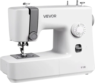 VEVOR Sewing Machine, 18 Stitch Applications, with LED Light and Foot Pedal, Simple Dial Control, Interior Metal Frame, Lightweight and Portable Beginner Sewing Machine for Adults Crafts and Mending