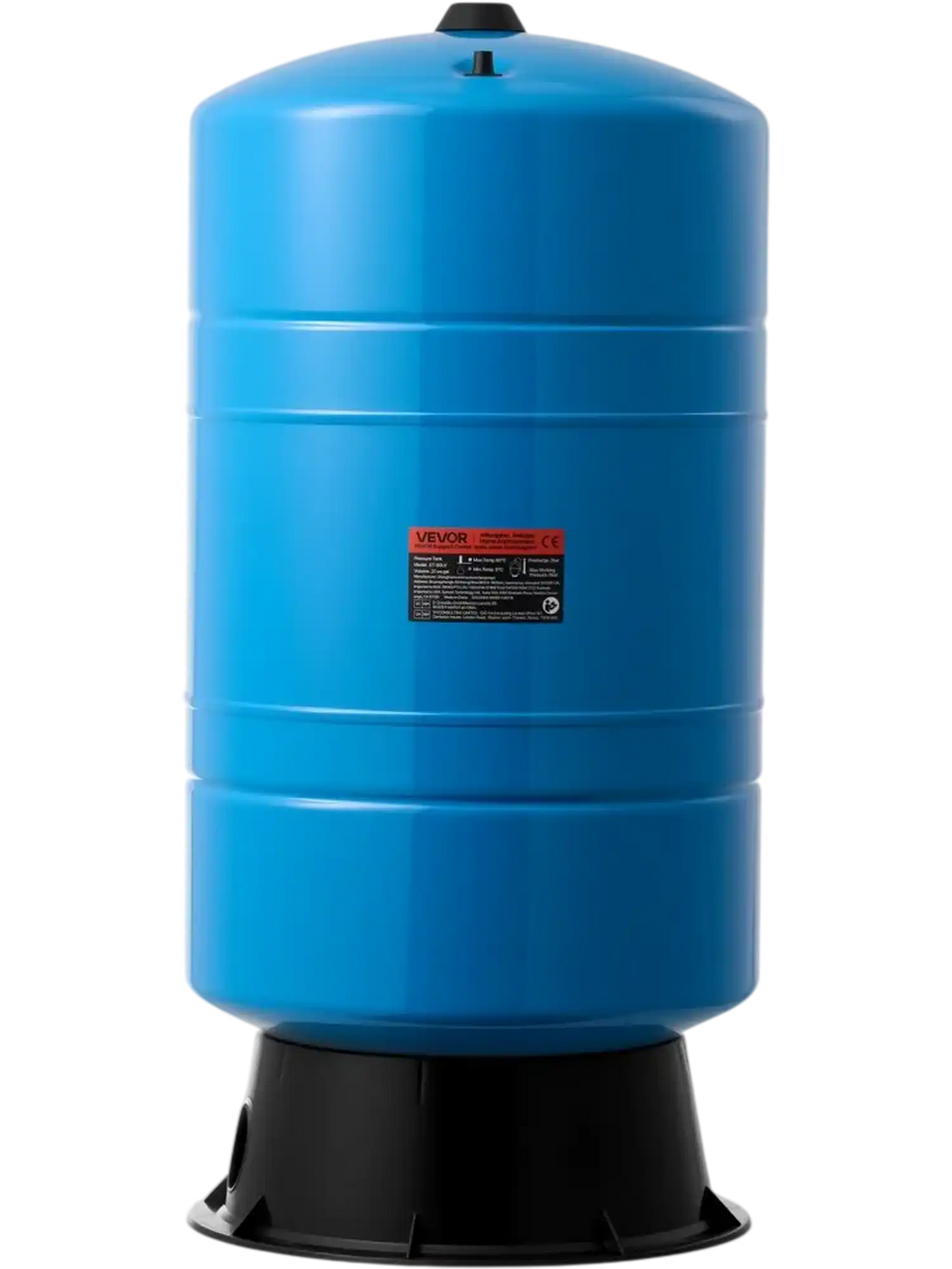 VEVOR 20-Gallon Vertical Well Pressure Tank, Pre-Charged Pressurized Water Tank for Well Pumps, Heavy-Duty Carbon Steel Water Storage Container for Home, School, Farm & Irrigation Systems