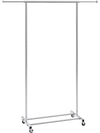 VEVOR Clothes Rack with Wheels, Heavy Duty Clothing Garment Rack with Hanging Rod and Bottom Storage Area, Adjustable Length Clothing Rack, 2 Lockable Wheels