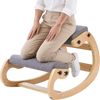VEVOR Ergonomic Kneeling Chair, Wooden Posture Knee Chair with Adjustable Thick Foam Cushions & Solid Wood Frame, Adjustable Height, Relief for Neck or Back Pain for Home, Office or Meditation, Gray