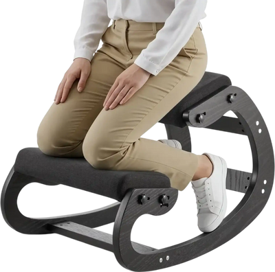 Vevor Kneeling Chair Ergonomic Wooden Posture Chair with Adjustable Thick Foam Cushions Black New