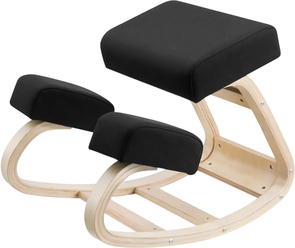 VEVOR Ergonomic Kneeling Chair, Wooden Posture Knee Chair with Thick Foam Cushions and Solid Wood Frame, Adjustable Height, Natural Relief for Neck or Back Pain, Ideal for Home, Office or Meditation