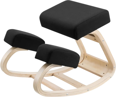 VEVOR Ergonomic Kneeling Chair, Wooden Posture Knee Chair with Thick Foam Cushions and Solid Wood Frame, Adjustable Height, Natural Relief for Neck or Back Pain, Ideal for Home, Office or Meditation
