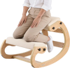 VEVOR Ergonomic Kneeling Chair, Wooden Posture Knee Chair with Adjustable Thick Foam Cushions & Solid Wood Frame, Adjustable Height, Relief for Neck or Back Pain for Home, Office or Meditation, Beige