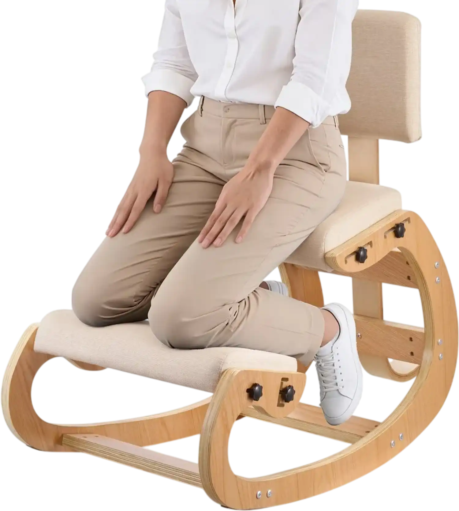 Vevor Kneeling Chair Ergonomic Wooden Posture Chair with Backrest New