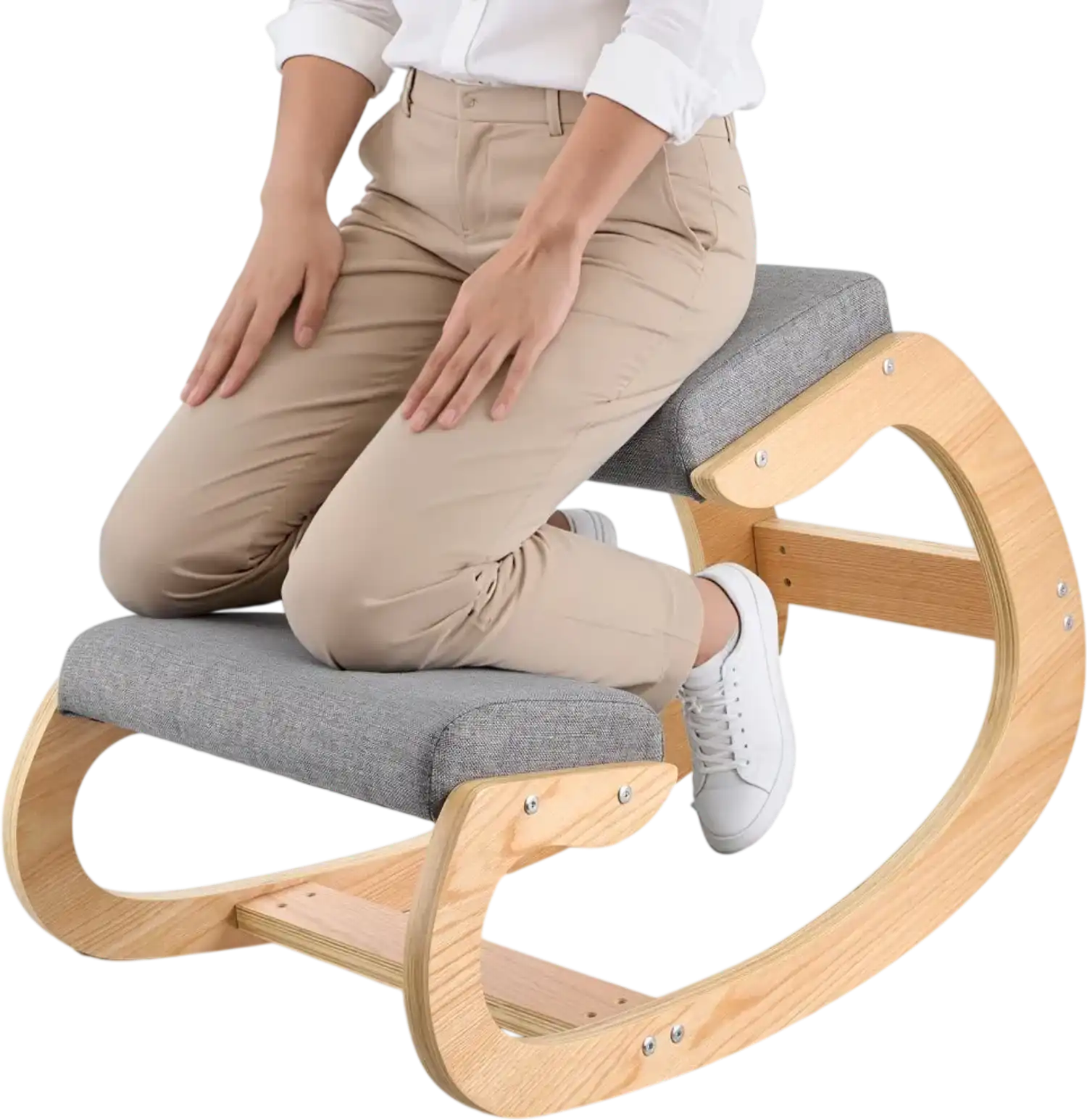 Vevor Kneeling Chair Ergonomic Wooden Posture Chair Gray New