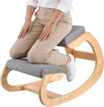 Vevor Kneeling Chair Ergonomic Wooden Posture Chair Gray New