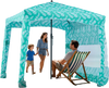 VEVOR Beach Cabana, 6 x 6 ft Beach Canopy with Side Wall, UPF 50+ Protection Easy Setup Cabana Tent with Sand Pockets, Large Portable Shade Sun Shelter, Outdoor Umbrella for Whole Family & Friends