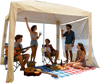 VEVOR Beach Cabana, 8 x 8 ft Beach Canopy with Side Wall, UPF 50+ Protection Easy Setup Cabana Tent with Sand Pockets, Adjustable Height Portable Shade Sun Shelter Umbrella for Family & Friends, Khaki