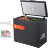 VEVOR Chest Freezer, 6.7 Cu.ft Compact Deep Freezer, Free Standing Top Open Door Chest Freezers with 2 Removable Baskets & Adjustable Thermostat - Energy Saving, Low Noise & Garage Ready, Black