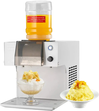 VEVOR Snowflake Ice Machine, 88LBS/24H Snowflake Ice Maker, Ice-Shaver Machine with Stainless Steel Blade, Electric Snow Cone Maker with 0.48 Gal Tank, 90S Fast Pre-Cooling, for Home & Small Gathering