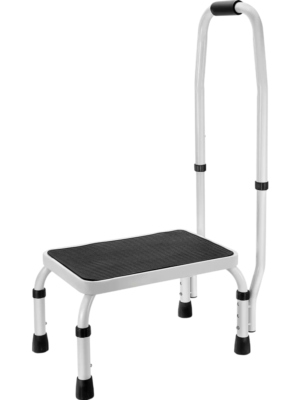 VEVOR Step Stool 1-Step 330lbs Capacity, 3 Adjustable Height with Handle Steel Step Ladder, Portable Toddler Step Stools for Adults, Non-Slip Sturdy Step Ladders for Office, RVs, Pets