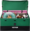 VEVOR Outdoor Storage Box, 100 Gallon Waterproof PE Tarpaulin Deck Box with Galvanized Frame, All-Weather Protection & Portable, for Camping, Garden, Poolside, and Yard, Brown & Blue