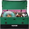 VEOVR Outdoor Storage Box, 150 Gallon Waterproof PE Tarpaulin Deck Box with Galvanized Frame, All-Weather Protection & Portable, for Camping, Garden, Poolside, and Yard, Brown & Blue