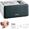 VEVOR Automatic Ice Cream Maker with Built-in Compressor, 1.5 Quart No Pre-freezing Gelato Maker, Electric Sorbet-Maker, 3 Modes Compressor Ice Cream Machine for Home Kitchen