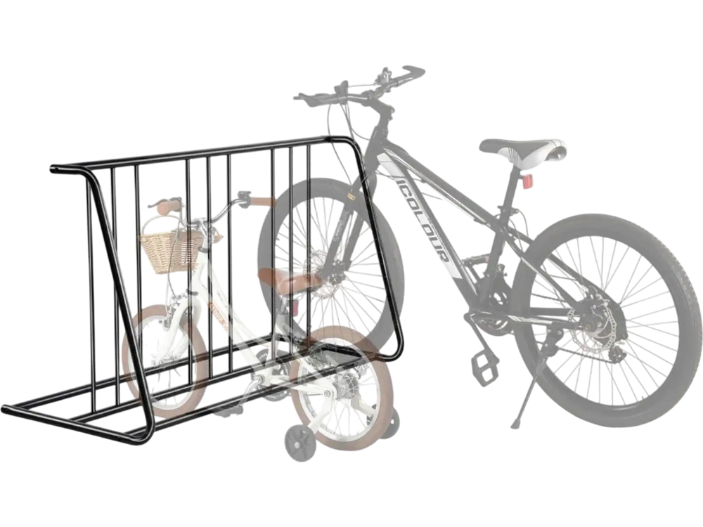 VEVOR Bike Rack, Fits Tire Width 3 Inch/76.2 mm, Carbon Steel Double-Sided Grid Bike Rack Stand, Freestanding Bicycle Storage Holder for Curbside, Garage, Indoor, Outdoor Parking, 6-Bicycle Capacity