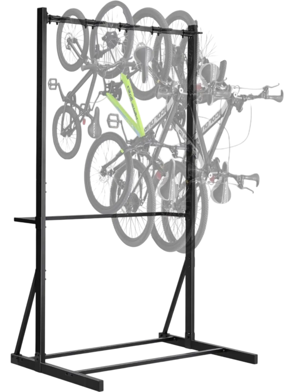 VEVOR Bike Rack, 300LBS/136KG Capacity for up to 5 Bikes, Freestanding Bike Storage Rack, Carbon Steel Vertical Bicycle Stand for Home, Yard, Garage, Living Room, Indoor/Outdoor Bicycle Storage Stand