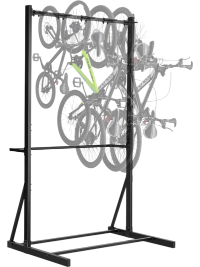 VEVOR Bike Rack, 300LBS/136KG Capacity for up to 5 Bikes, Freestanding Bike Storage Rack, Carbon Steel Vertical Bicycle Stand for Home, Yard, Garage, Living Room, Indoor/Outdoor Bicycle Storage Stand
