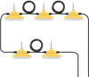 VEVOR 50FT Construction String Lights, 75W 7500LM, 5PCs String Work Light, 5000-5500K, IP65 Waterproof, with Hanging Hooks, for Construction Site, Temporary Lighting Indoor & Outdoor, ETL Listed