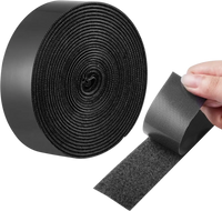 VEVOR 16 ft x 1.5 in Hook and Loop Tape, Hook Loop Heavy Duty Strips Rolls, Strong Nylon Self Adhesive Strips Roll, Sticky Back Fastener Tape Roll Ideal for Home Office School and Crafting, Black
