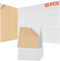 VEVOR 18 Pack Acoustic Panels with Self Adhesive, 11.8 x 11.8 x 0.4 inch Sound Proof Foam Panels, Polyester Fiber Soundproof Wall Panels High Density, for Home, Studio, Office, Theater, White