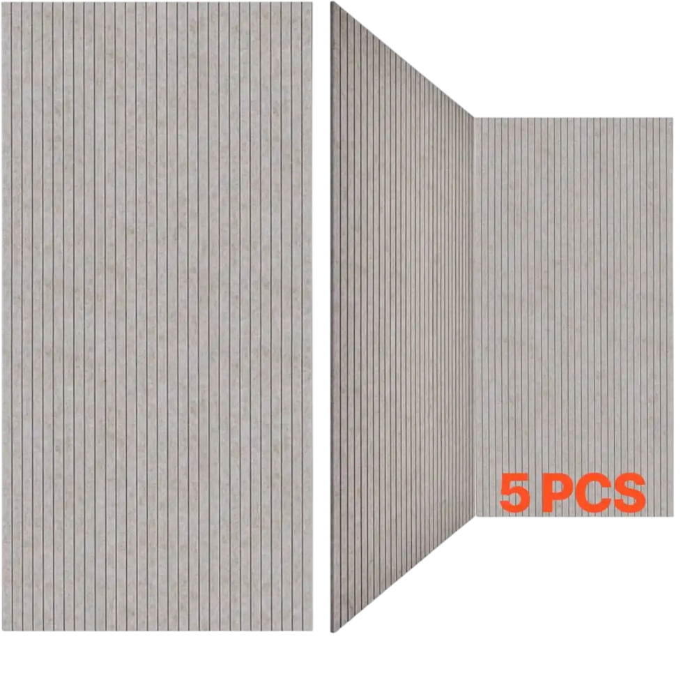 VEVOR 5PCS Acoustic Panels with Self Adhesive, 47.2 x 23.6 inch Sound Proof Foam Panels, Polyester Fiber Soundproof Wall Panels High Density, for Home, Studio, Office, Theater, Camel