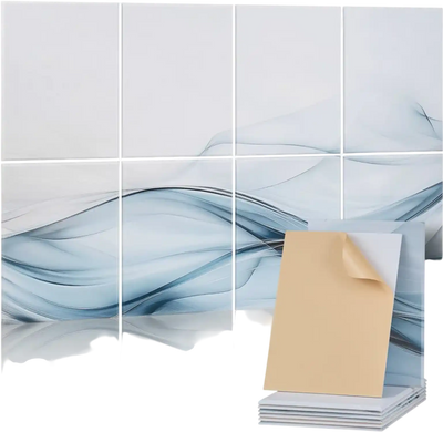VEVOR 8 Pack Art Acoustic Panels, 47.24 x 23.62 x 0.4 inch Soundproof Wall Tiles, Self Adhesive Decorative Sound Dampening Absorbing Boards for Home, Office, Studio, Gaming Room,Theater,Simplicity