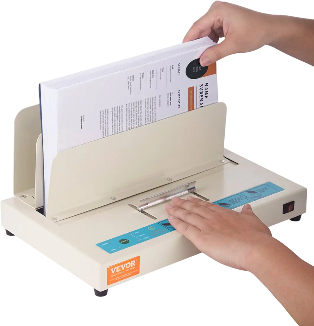 VEVOR Thermal Binding Machine, 500 Sheets Capacity Book Binding Machine, Thermal Book Binder 50mm Binding Thickness A3(Short Edge)/A4/A5 Document, with Infrared Optical Detection