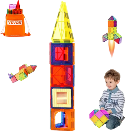 Vevor Magnetic Tiles 55-Piece STEM Building Set New