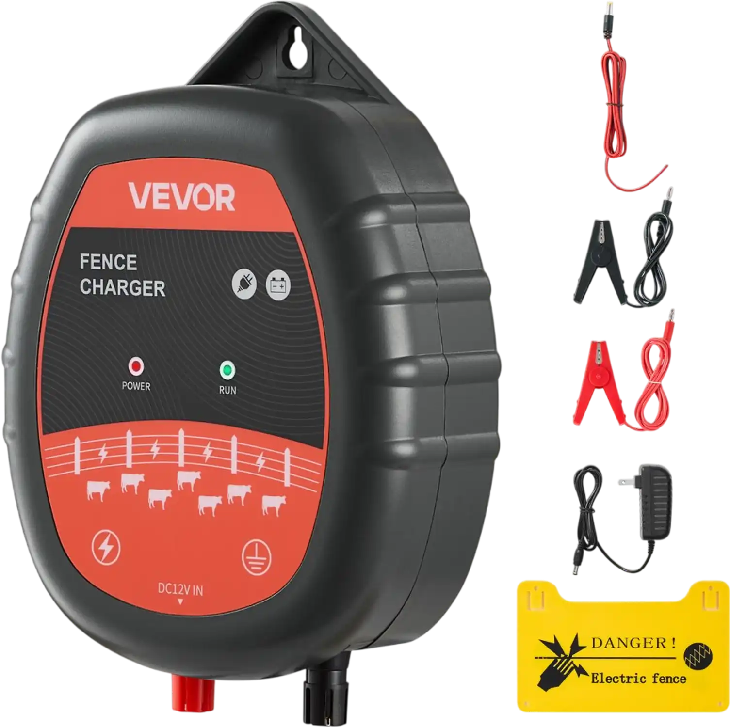 Vevor Electric Fence Charger 10kV 1J AC/DC Energizer 1.86 Miles Range New