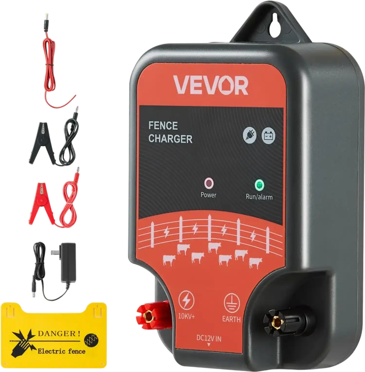 Vevor Electric Fence Charger 10kV 2J AC/DC Energizer 1.86 Miles New
