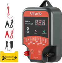 VEVOR Electric Fence Charger, 10kV 3J, AC DC Electric Fence Energizer with LED Indicator, 1.86 Miles Range, Powerful Plug-in Fences Charger, Prevents Wild Animals Intrusion for Livestock Poultry