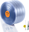 VEVOR Strip Curtain, 75' Length, 8" Width, 0.08" Thickness, Clear Ribbed Plastic Door Strips, PVC Curtain Strip Door Bulk Roll for Warehouses, Factories, Supermarkets, Shopping Malls, Halls, Garages