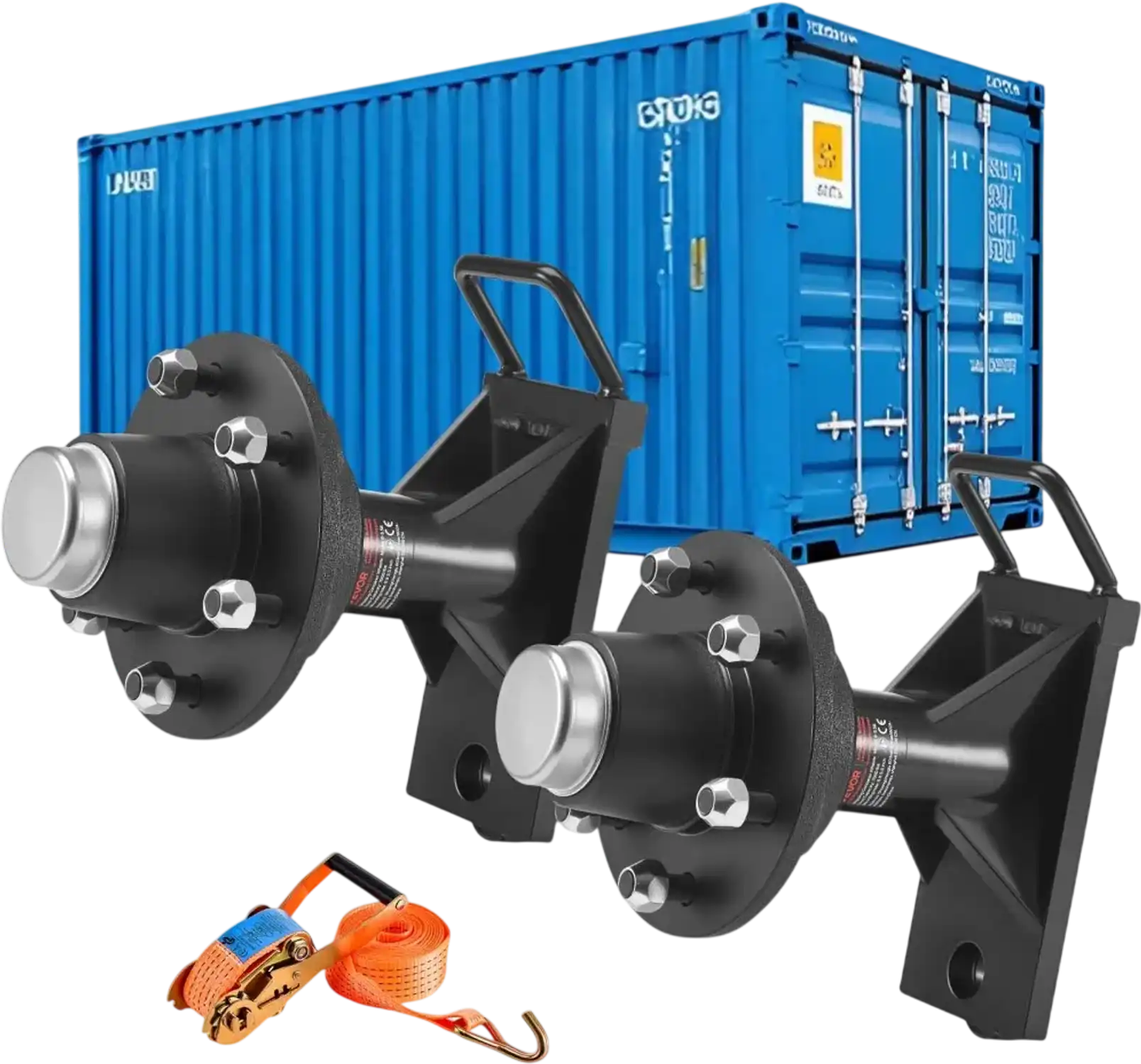 Vevor Shipping Container Axle Kit Heavy Duty 20' 40' Container Moving Wheels Black New