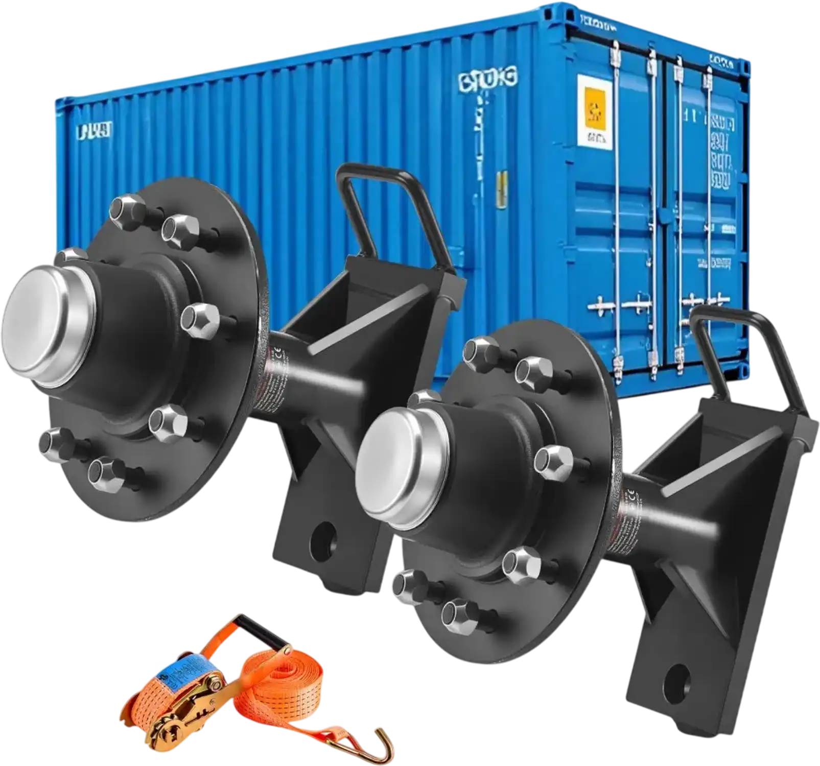 Vevor Shipping Container Wheels Kit Heavy Duty 8-Lug Axle with Ratchet Tie Down for 20' to 40' Containers New