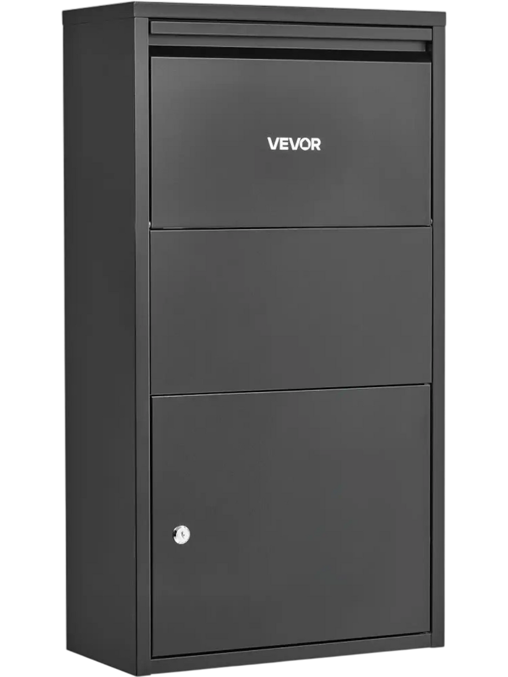 VEVOR Package Delivery Box for Outside 32.48 in Wall Mount Parcel Drop Box, for Porch, Curbside & House Storage, Lockable Anti-Theft Waterproof Weatherproof, Large Metal Mailbox for Outdoor, Black