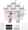 VEVOR Sublimation Tumblers, 8 Pack, 40 oz Tumblers Bulk with Handle, Stainless Steel Sublimation Cups with Lids and Straws, Double Wall Insulated Tumbler Blank, for DIY Personalized Customization