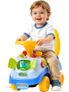 VEVOR Ride On Push Car for Toddlers Ages 19+ Months Sit-to-Stand Ride Toy, Kids Ride On Car for Boys Girls, Music Steering Wheel, Horn, Under-Seat Storage, Detachable Back, Indoor Outdoor Play, Blue