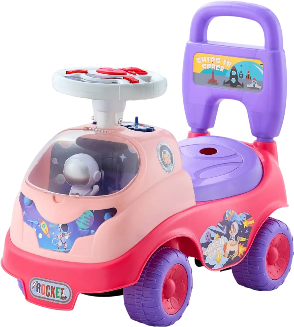 VEVOR Ride On Toddler Push Car, Push Car for Toddler 19 to 36 Months, Kids Ride On Toy with Horn & Music, 48.5 lbs Load Capacity, Under-seat Storage, Foot-to-Floor Walker for Toddlers Boys Girls, Pink