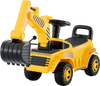 VEVOR Ride On Toddler Car, Push Car for Toddler 19 to 36 Months, Excavator Digger Toy with Helmet & Music, 55 lbs Load Capacity, Foot-to-Floor Walker for Kids, Yellow