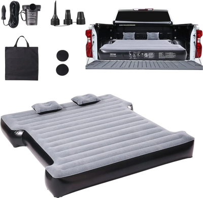VEVOR Truck Bed Air Mattress, for 5.5-5.8 ft Full Size Short Truck Beds, Inflatable Air Mattress Camping Bed with 12V Air Pump 2 Pillows, Carry Bag, for Silverado, RAM, F Series, Sierra, Titan, Tundra