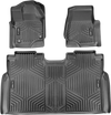 VEVOR Automotive Floor Mats, Fits for 2015-2024 Ford F-150 (Includes 2022-2024 Lightning) SuperCrew with Carpet & Without Fold Flat Storage, 3 pcs Front and 2nd Row Liners, Liners for Trucks, Black