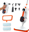 VEVOR Steam Mop, 8-in-1 Hard Wood Floor Cleaner with 7 Replaceable Brush Heads, for Various Hard Floors, Like Ceramic, Granite, Marble, Linoleum, Natural Floor Mop with 2 pcs Machine Washable Pads