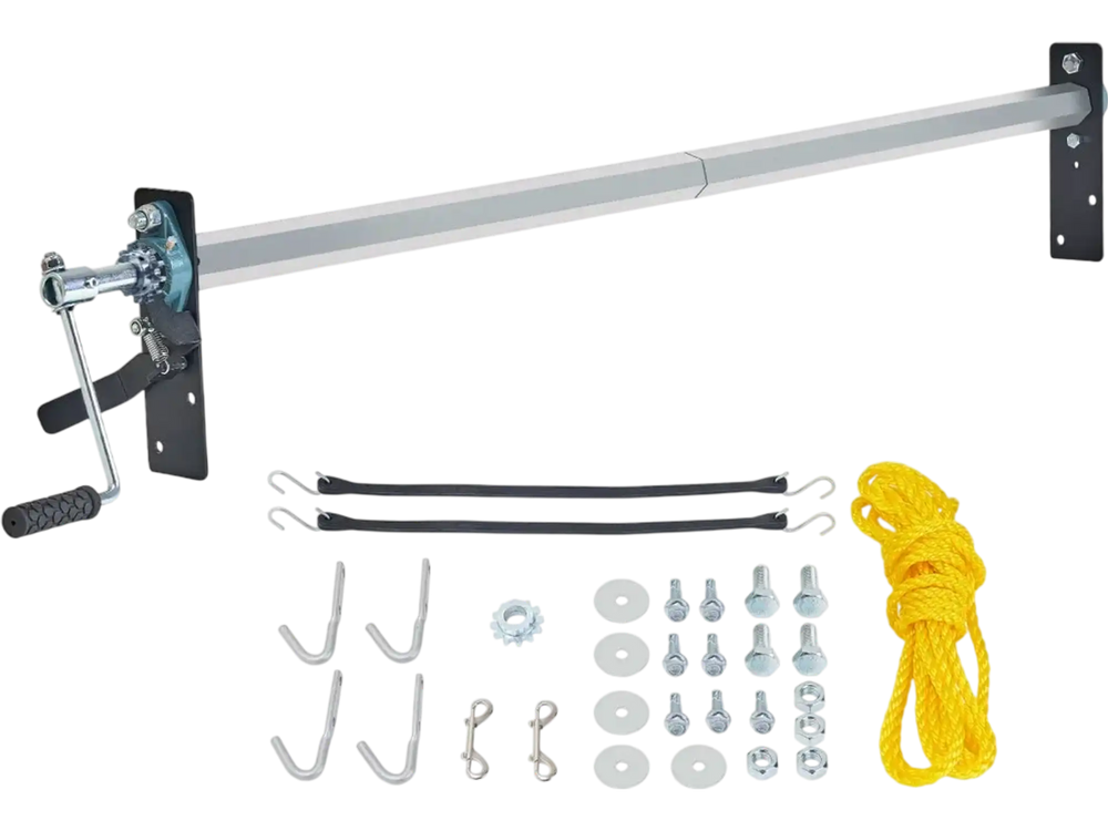 VEVOR Hand Crank Tarp Roller Kit, 64" to 104" Wide, Aluminum Alloy, Manual Cab Level Dump Truck Tarp Roller with 7" Sponge-Wrapped Handle, Perfect for Dump Trucks, Trailers, Trash Haulers (No Tarp)