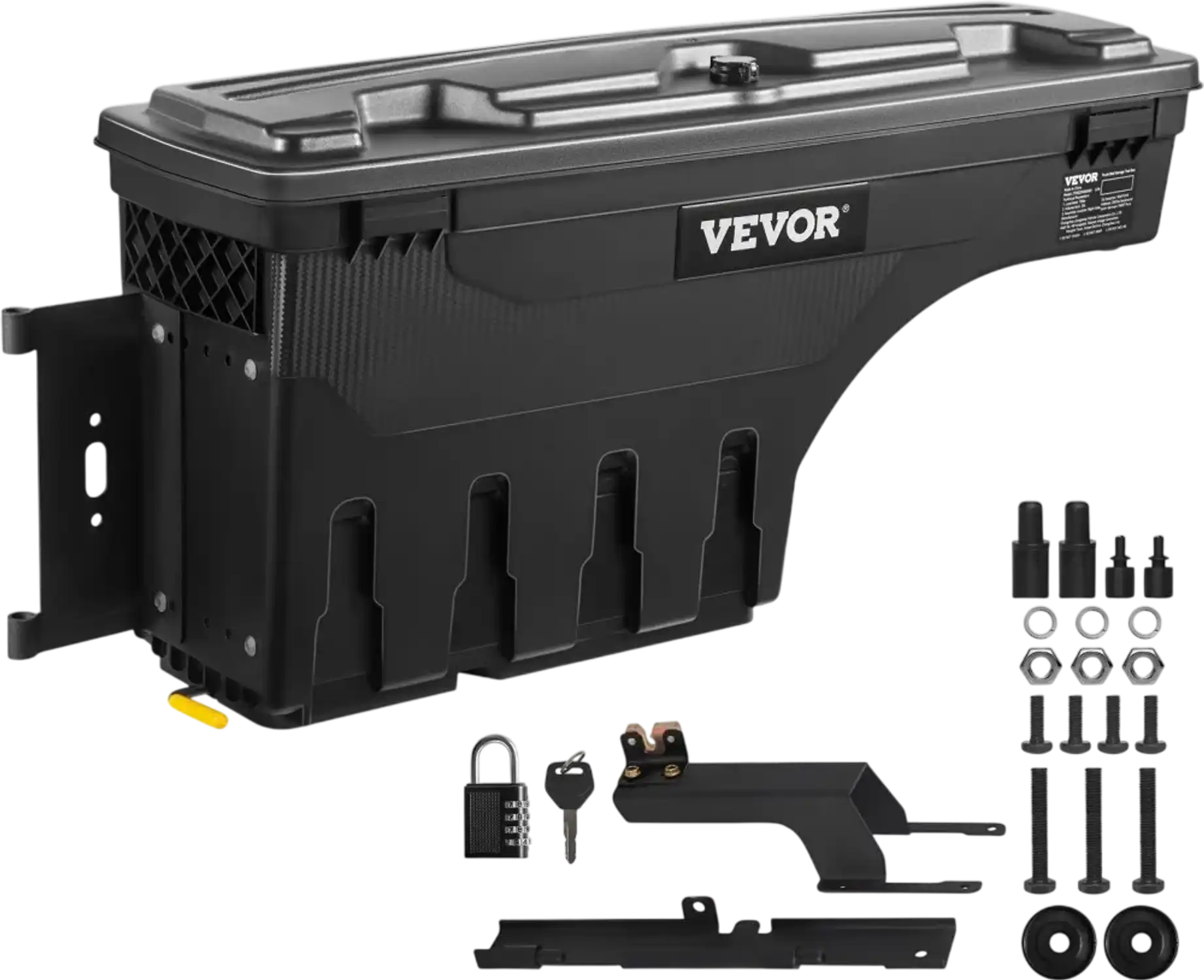 Vevor Truck Bed Storage Box Lockable Swing Case for Ford F-150 Driver Side 6.6 Gal New